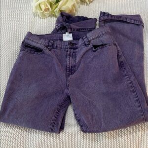 Vintage Diane Gilman Women's Straight Leg Purple Cuffed Jeans